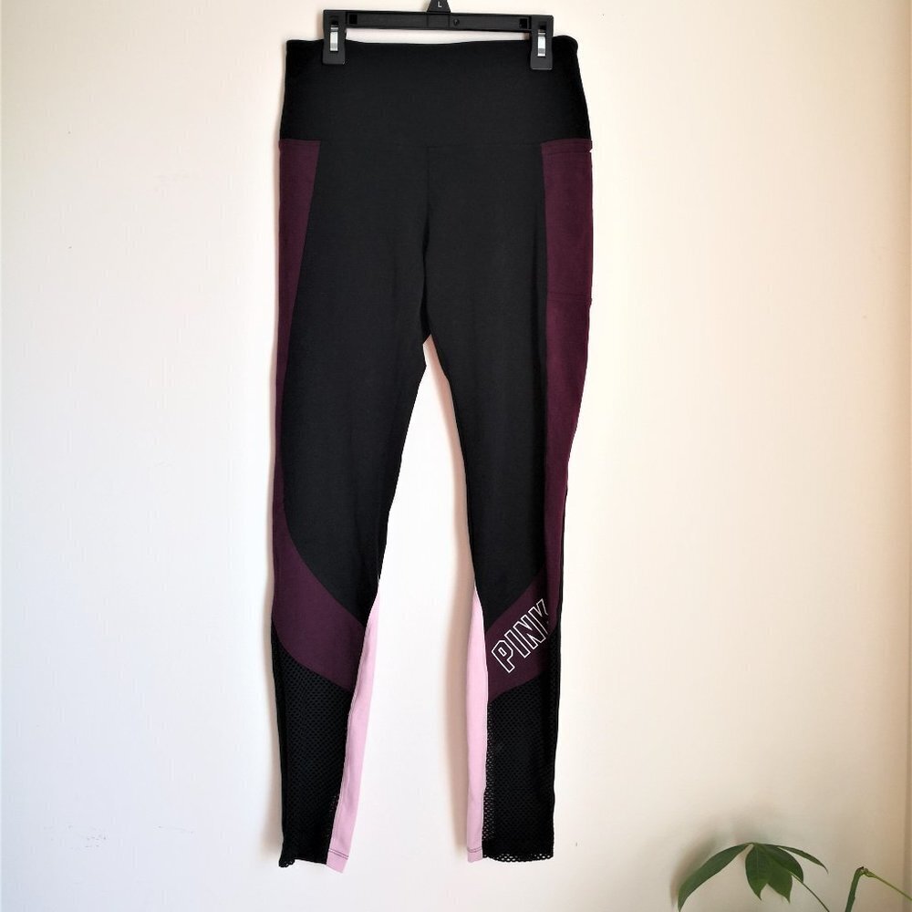 NWOT PINK Victoria's Secret Black/Plum/Pink Yoga Pants Size Small